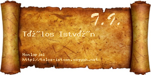 Tálos István névjegykártya